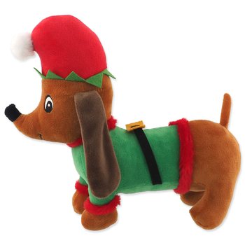 Hračka Dog Fantasy Winter tale Jezevčík plyš pískací zelený 27cm -KS