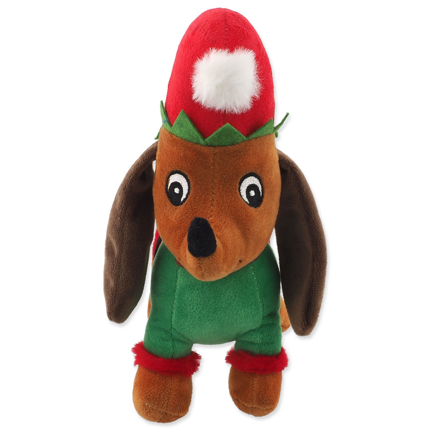 Hračka Dog Fantasy Winter tale Jezevčík plyš pískací zelený 27cm -KS