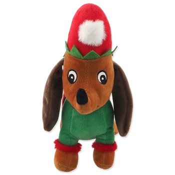 Hračka Dog Fantasy Winter tale Jezevčík plyš pískací zelený 27cm -KS