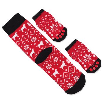 Ponožky Dog Fantasy Winter Tale Vánoční pro páníčka i mazlíčka, 36cm a 11cm-KS