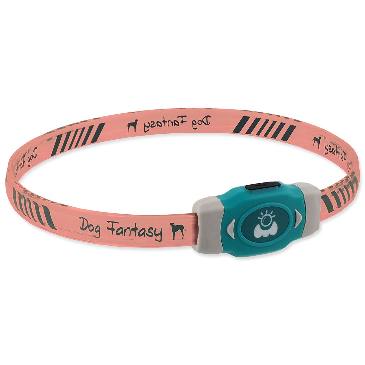 Obojek Dog Fantasy LED Svítící různobarevný nabíjecí M 50cm-KS