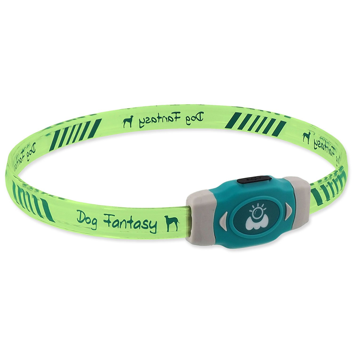 Obojek Dog Fantasy LED Svítící různobarevný nabíjecí M 50cm