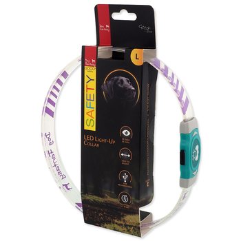 Obojek Dog Fantasy LED Svítící různobarevný nabíjecí L 65cm-KS