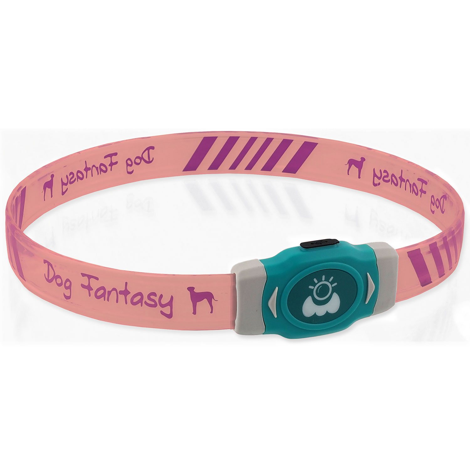 Obojek Dog Fantasy LED Svítící různobarevný nabíjecí L 65cm