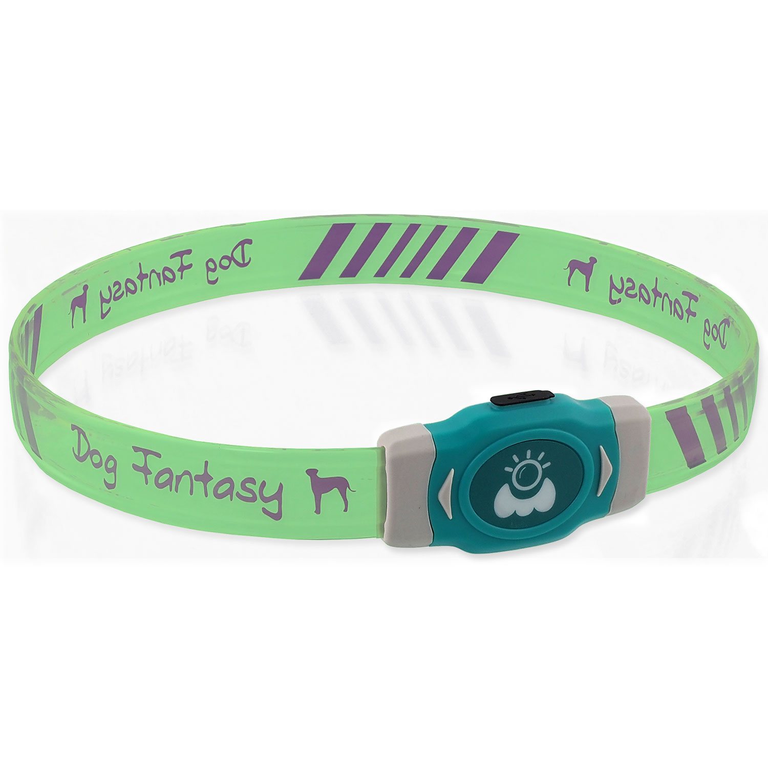 Obojek Dog Fantasy LED Svítící různobarevný nabíjecí L 65cm