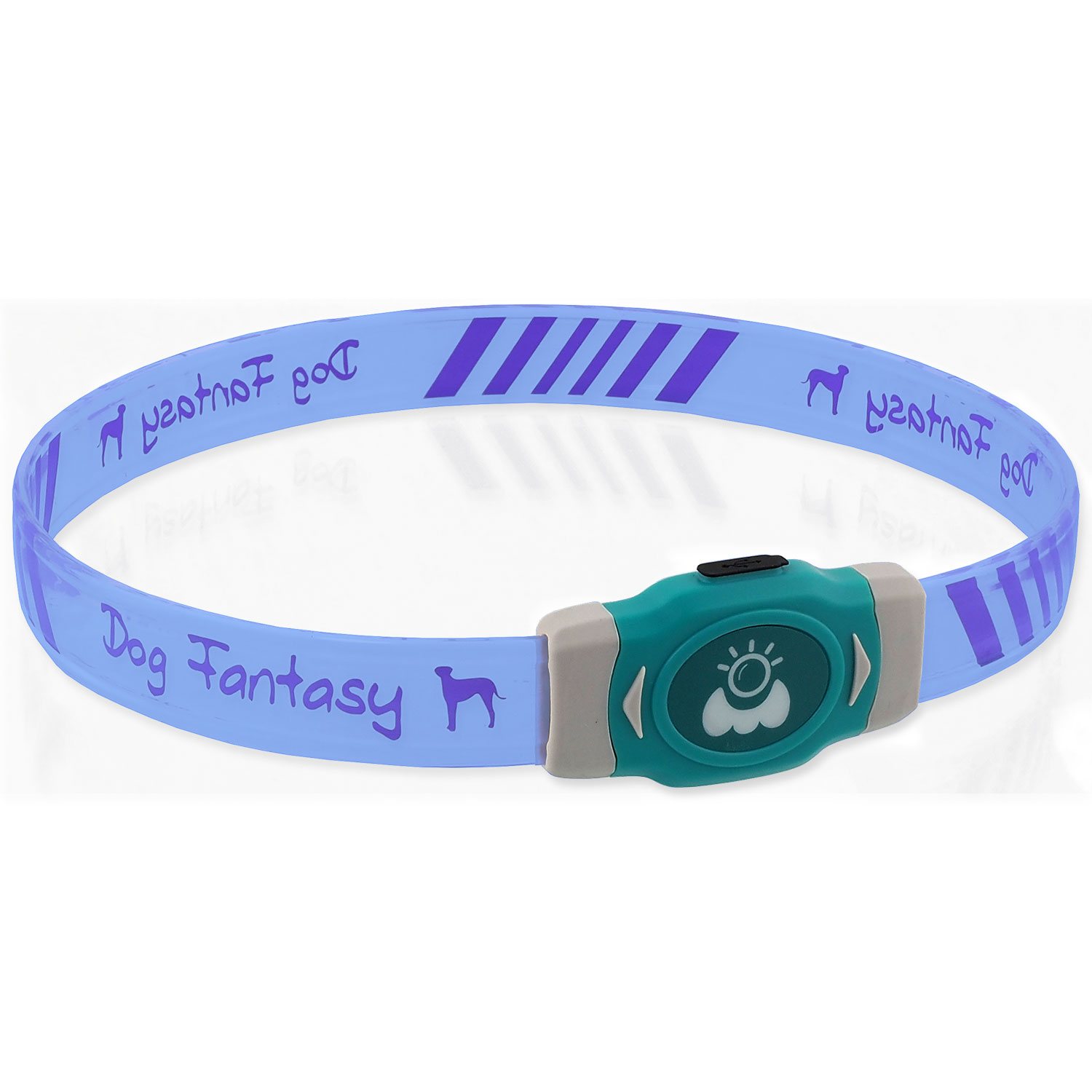 Obojek Dog Fantasy LED Svítící různobarevný nabíjecí L 65cm