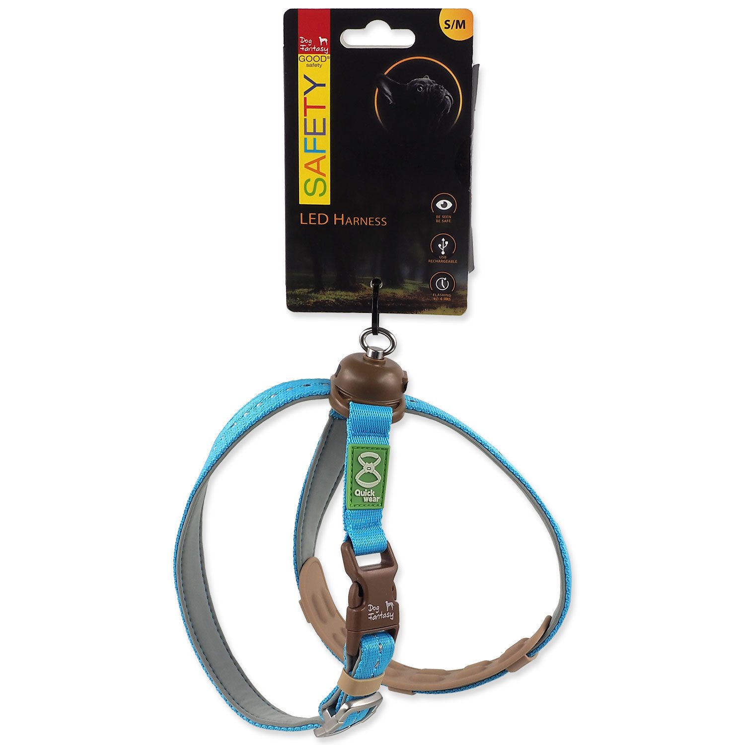 Postroj Dog Fantasy LED 8'Style nabíjecí  S/M 90cm-KS