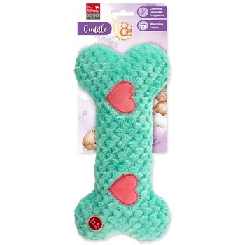 Hračka Dog Fantasy Cuddle Kost nahřívací tyrkysová 30cm -KS
