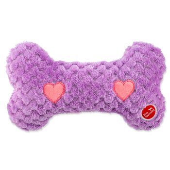 Hračka Dog Fantasy Cuddle Kost nahřívací fialová 23cm-KS