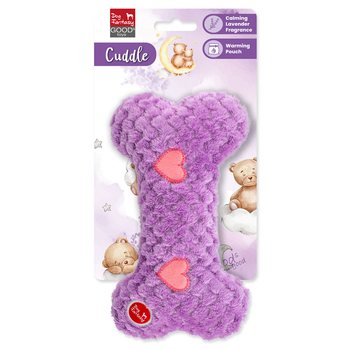 Hračka Dog Fantasy Cuddle Kost nahřívací fialová 23cm-KS