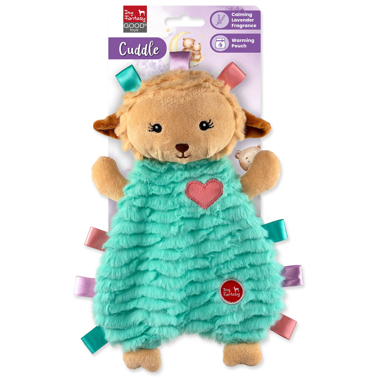 Hračka Dog Fantasy Cuddle Ovečka tyrkysová 29cm-KS