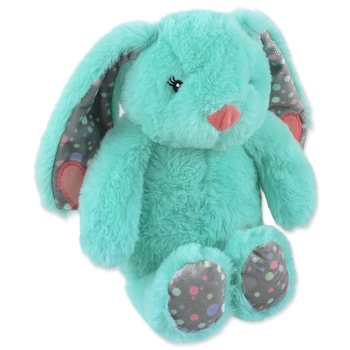 Hračka Dog Fantasy Cuddle Zajíček s tlukoucím srdcem tyrkysová 29cm  -KS