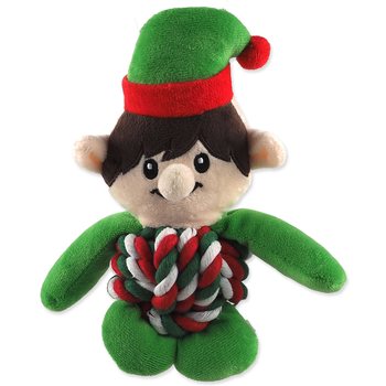 Hračka Dog Fantasy Winter Tale skřítek uzlový s pískátkem 20cm-KS