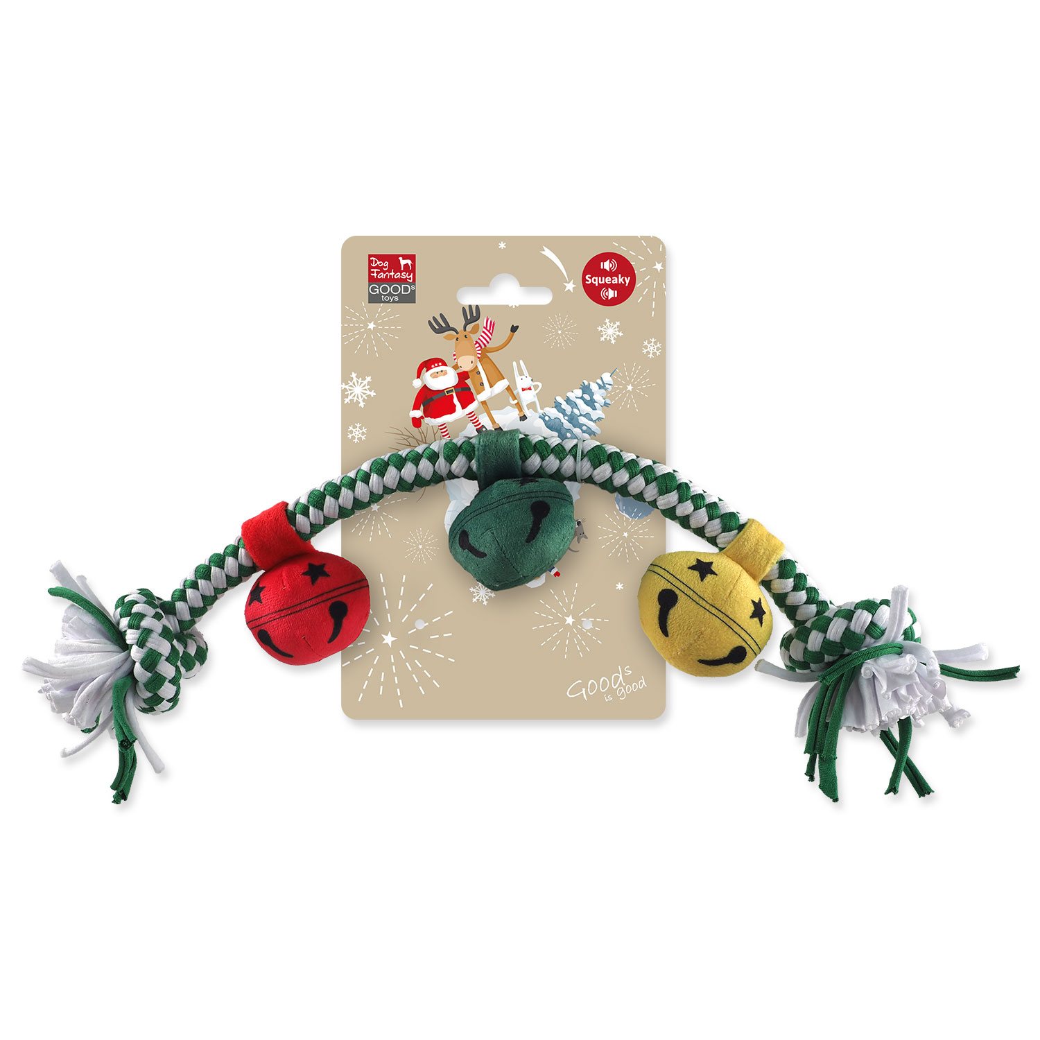 Hračka Dog Fantasy Winter Tale přetahovadlo pískací 40cm -KS