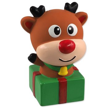 Hračka Dog Fantasy Winter Tale sob s dárečkem latexový pískací 12cm-KS