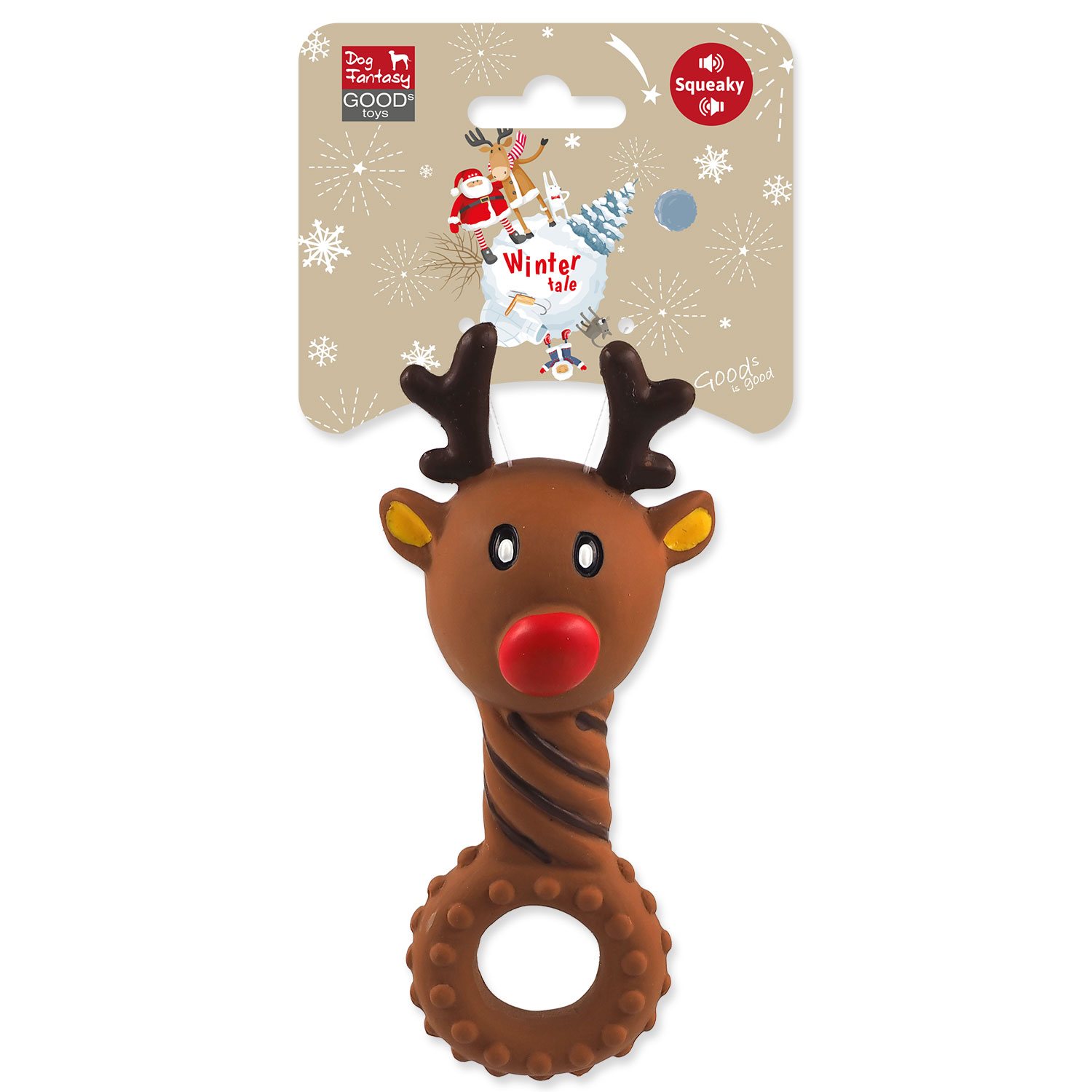 Hračka Dog Fantasy Winter Tale sob latexový pískací 14cm-KS