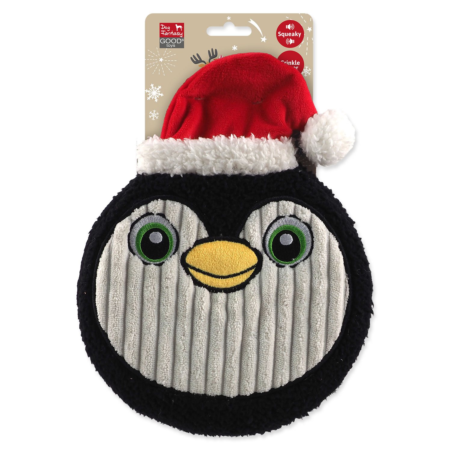 Hračka Dog Fantasy Winter Tale tučňák plyšový placatý a pískací 25cm-KS
