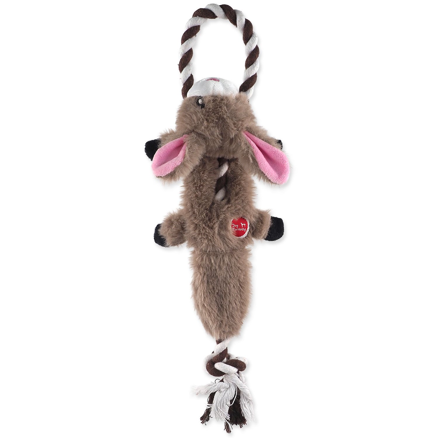 Hračka Dog Fantasy Skinneeez Králík s provazem 35cm-KS