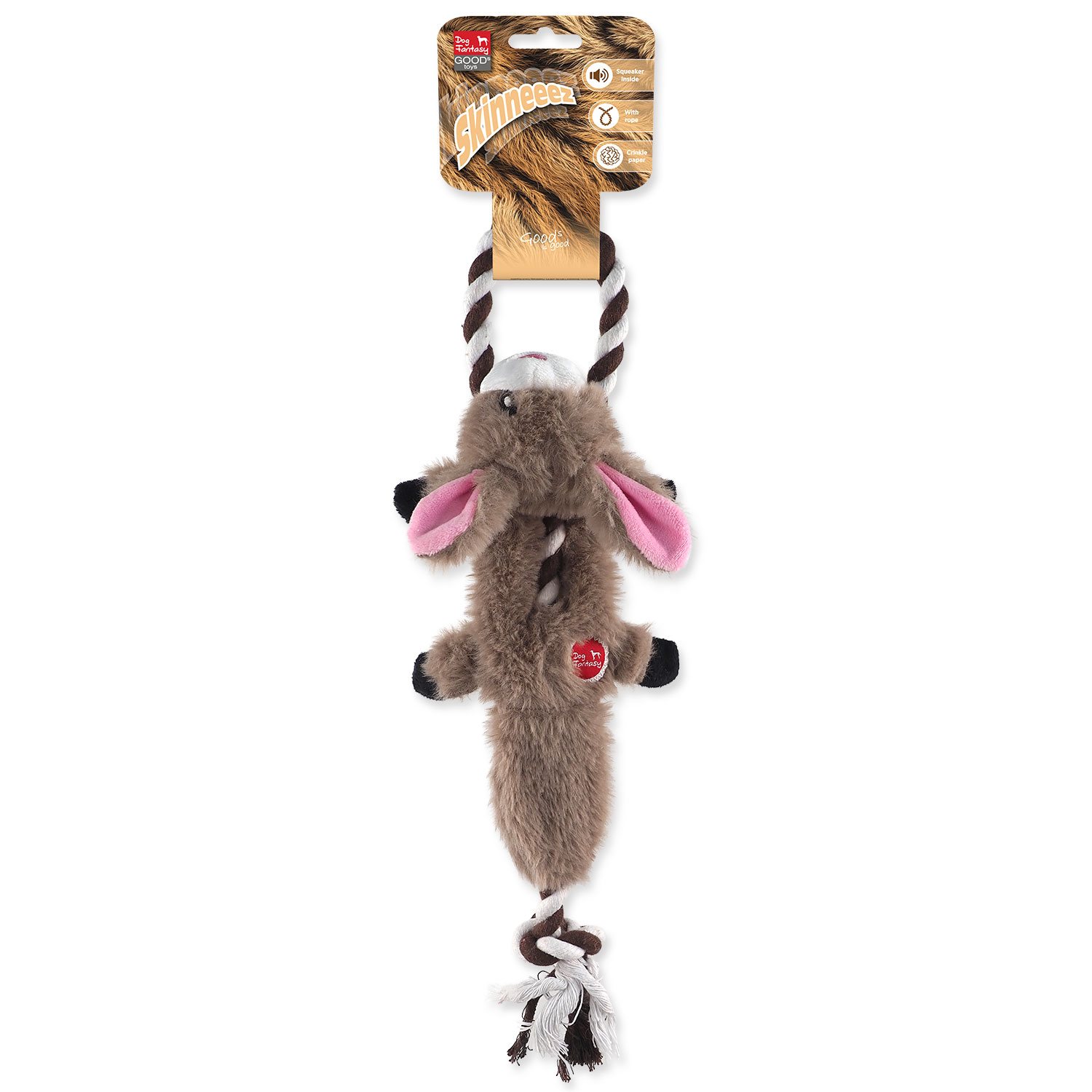 Hračka Dog Fantasy Skinneeez Králík s provazem 35cm-KS