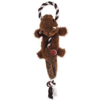 Hračka Dog Fantasy Skinneeez Veverka s provazem 35cm-KS