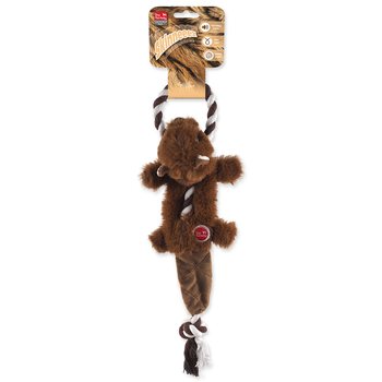 Hračka Dog Fantasy Skinneeez Veverka s provazem 35cm-KS