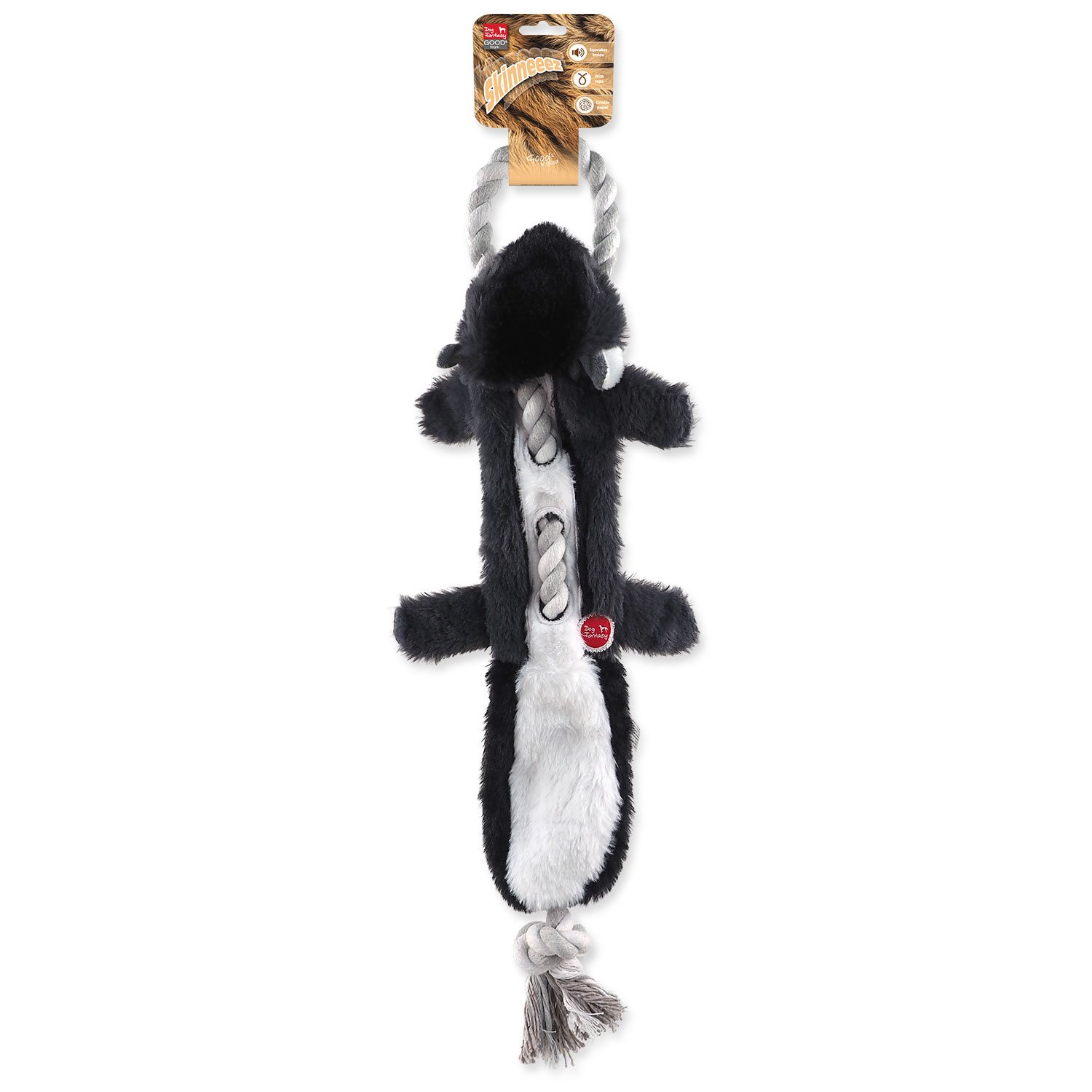 Hračka Dog Fantasy Skinneeez Skunk s provazem 57cm-KS