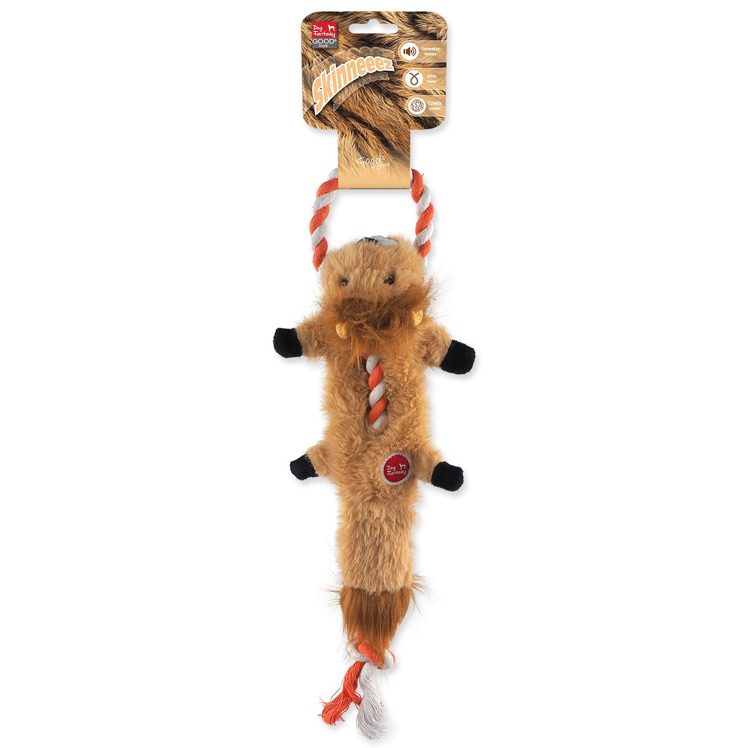 Hračka Dog Fantasy Skinneeez Lev s provazem 35cm-KS