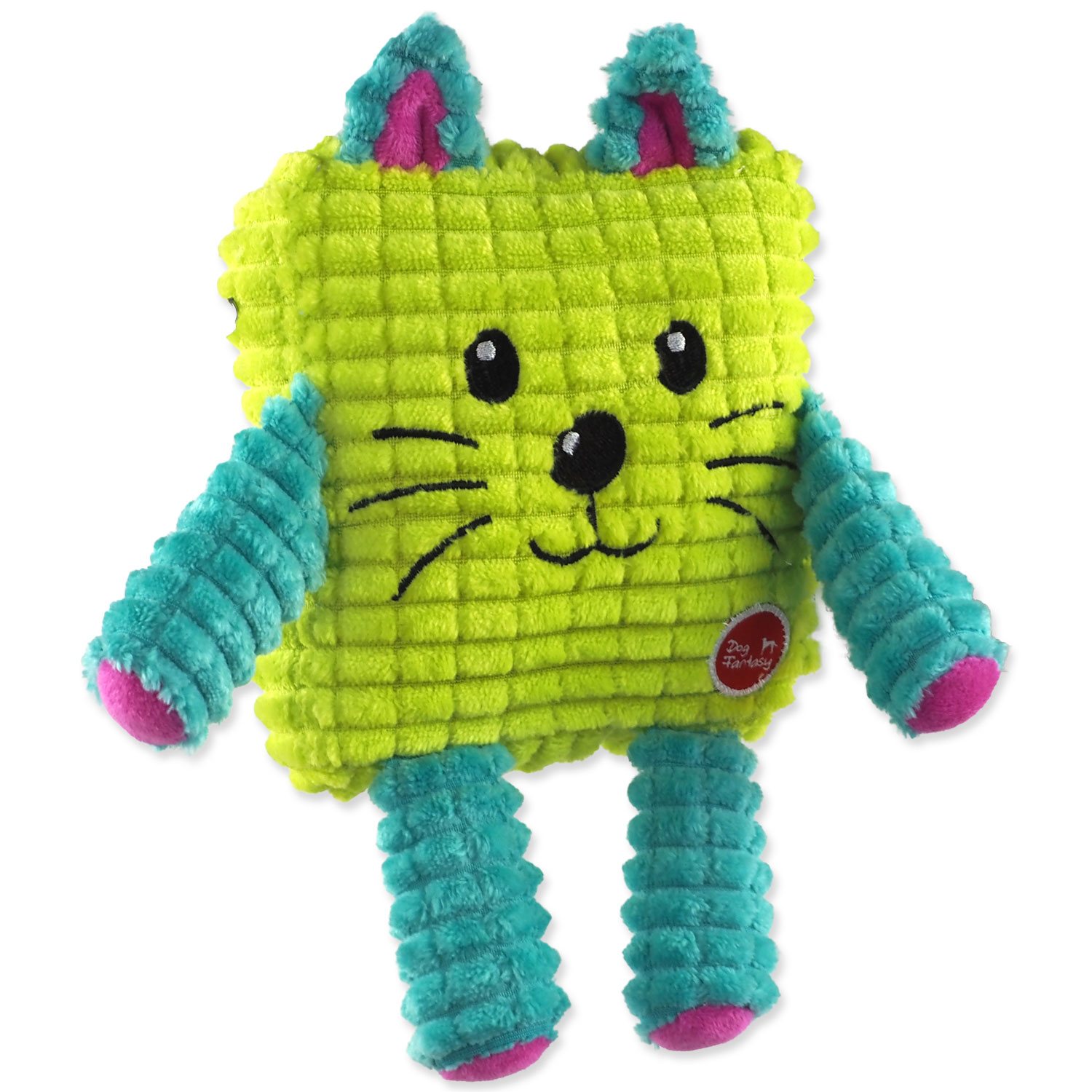 Hračka Dog Fantasy Cuties Čtvercové zvířátko, žluté 12,5cm-KS