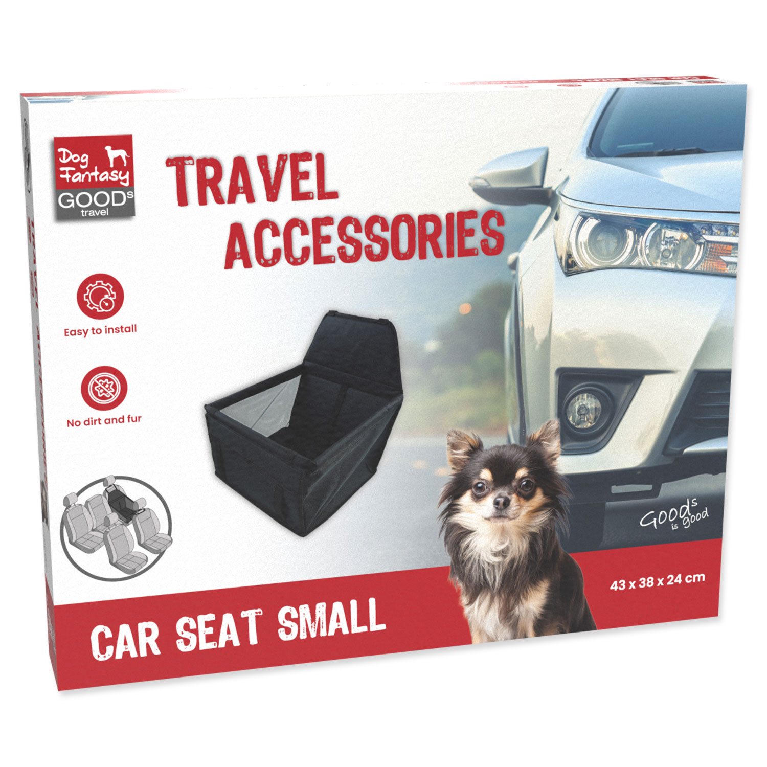 Sedačka Dog Fantasy do auta malá 43x38x24cm-KS