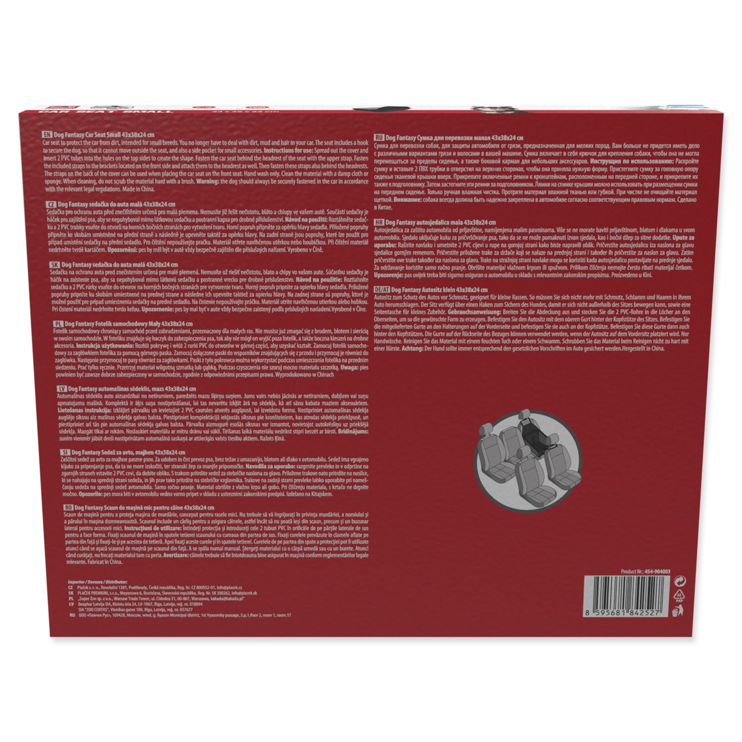 Sedačka Dog Fantasy do auta malá 43x38x24cm-KS