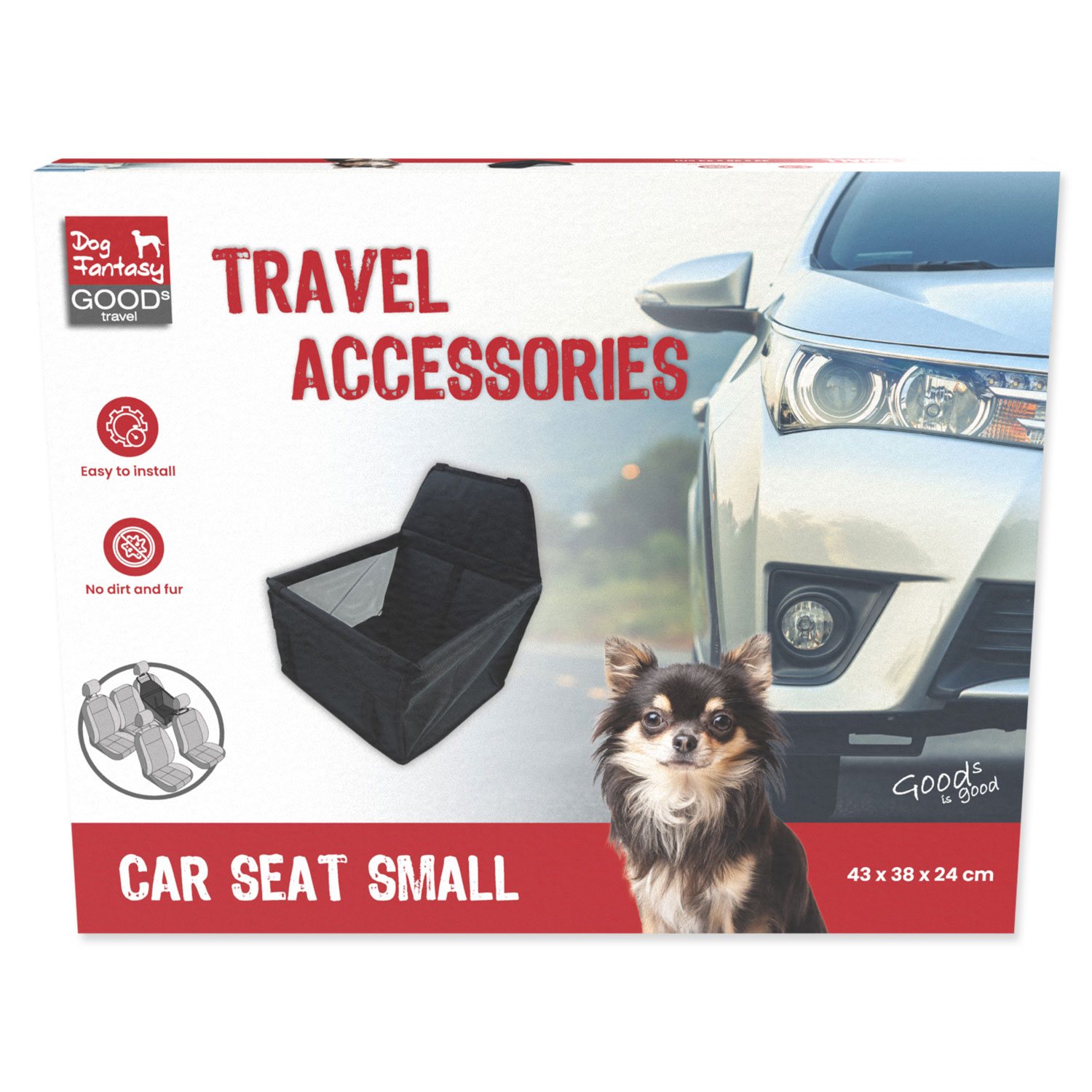 Sedačka Dog Fantasy do auta malá 43x38x24cm-KS