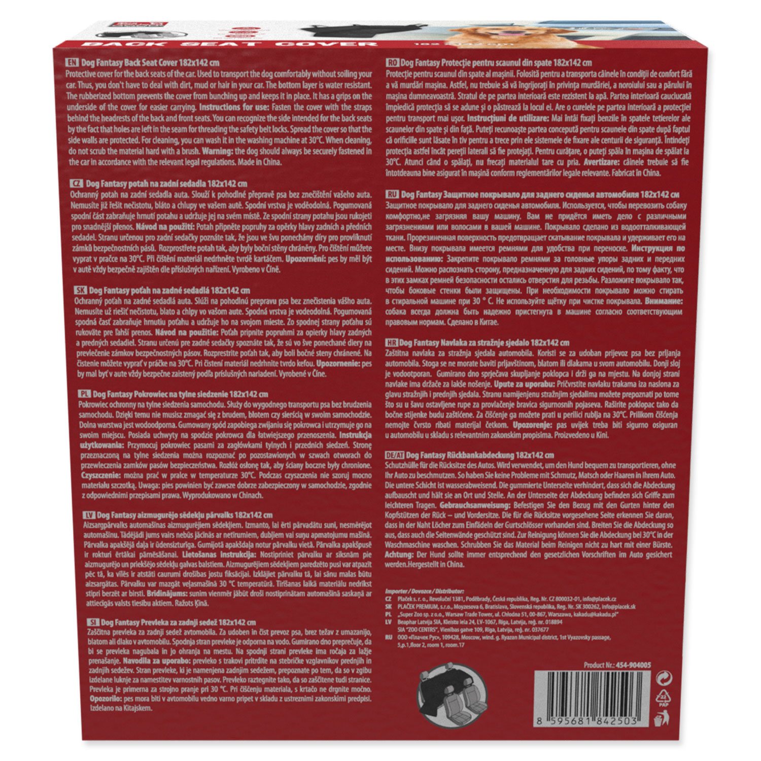 Potah Dog Fantasy na zadní sedadlo 182x142cm-KS