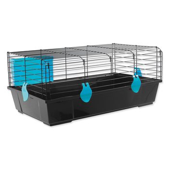 Klec Small Animals Matěj černá, výbava modrá 80x46x35cm-KS