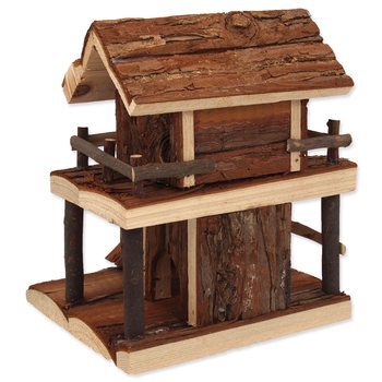 Domek Small Animals dřevěný jednopatrový s kůrou 17x15x20cm-KS