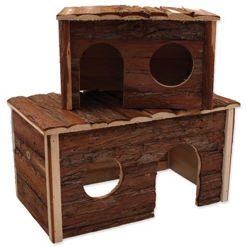 Domek Small Animals dřevěný s kůrou 28x18x16cm-KS