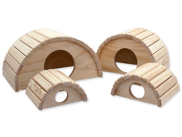 Domek Small Animals Půlkruh dřevěný 16,5x15x8cm-KS