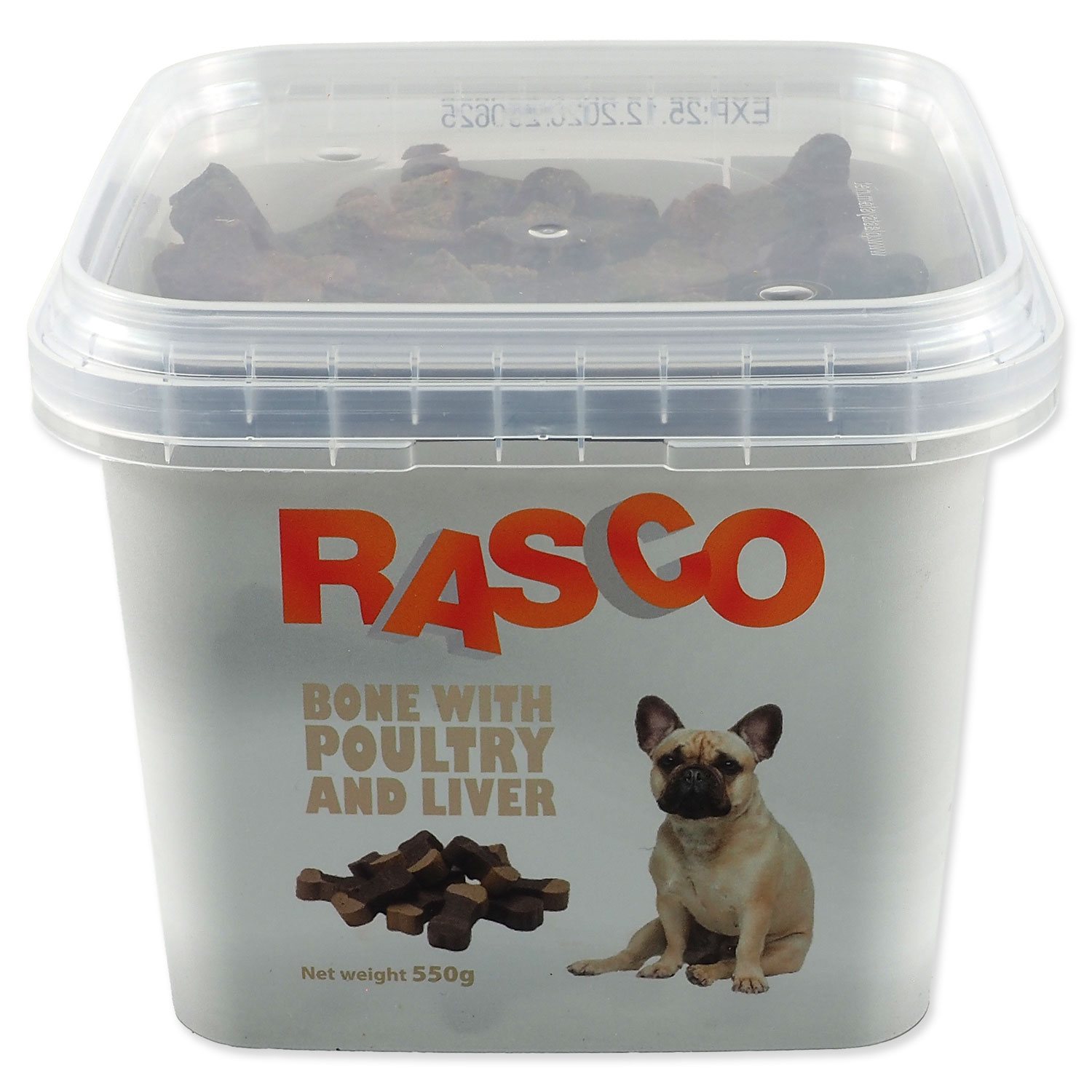 Pochoutka Rasco drůbeží kost s játry 2,5cm 550g-KS