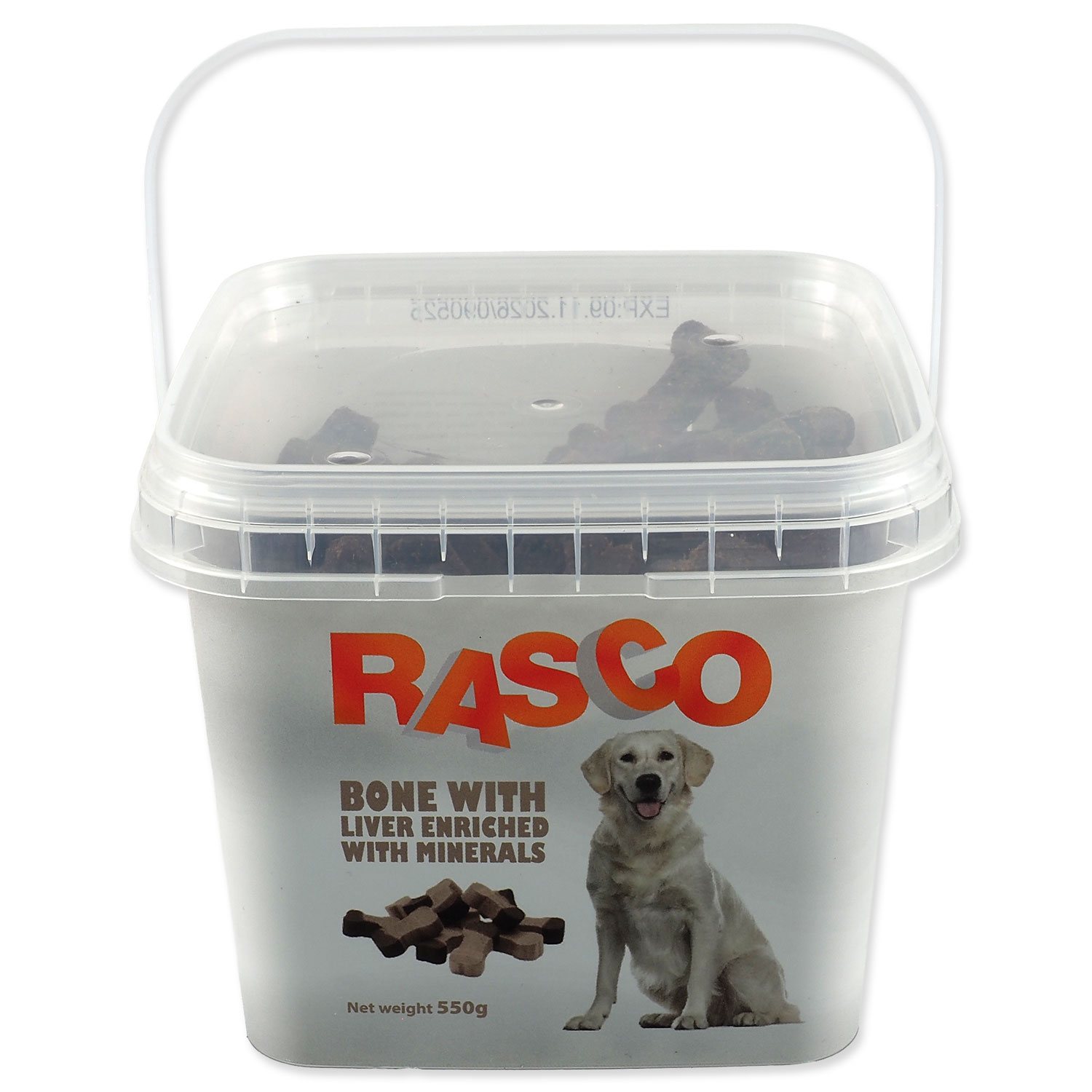 Pochoutka Rasco kost kalciová s játry 2,5cm 550g
