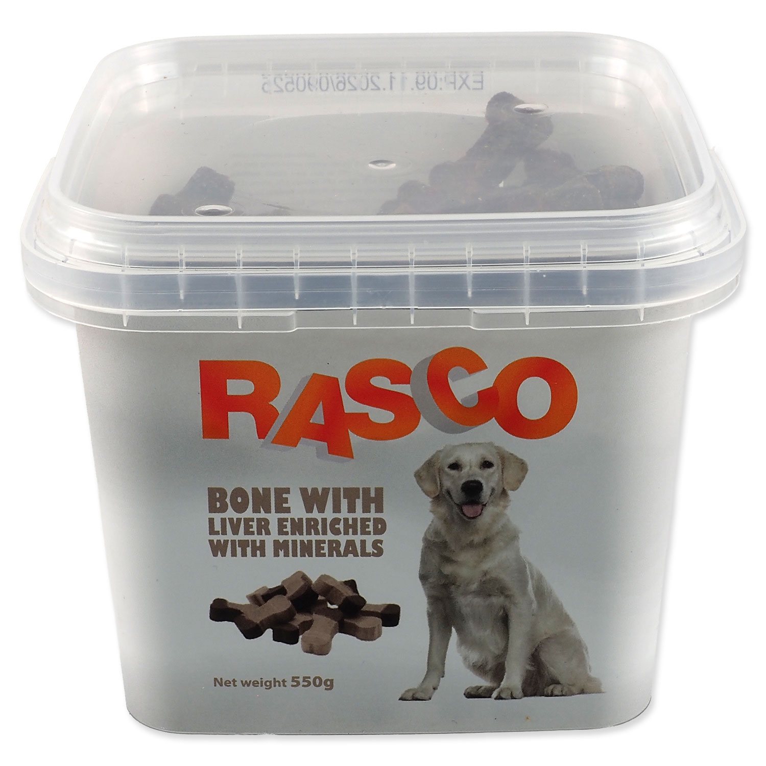 Pochoutka Rasco kost kalciová s játry 2,5cm 550g