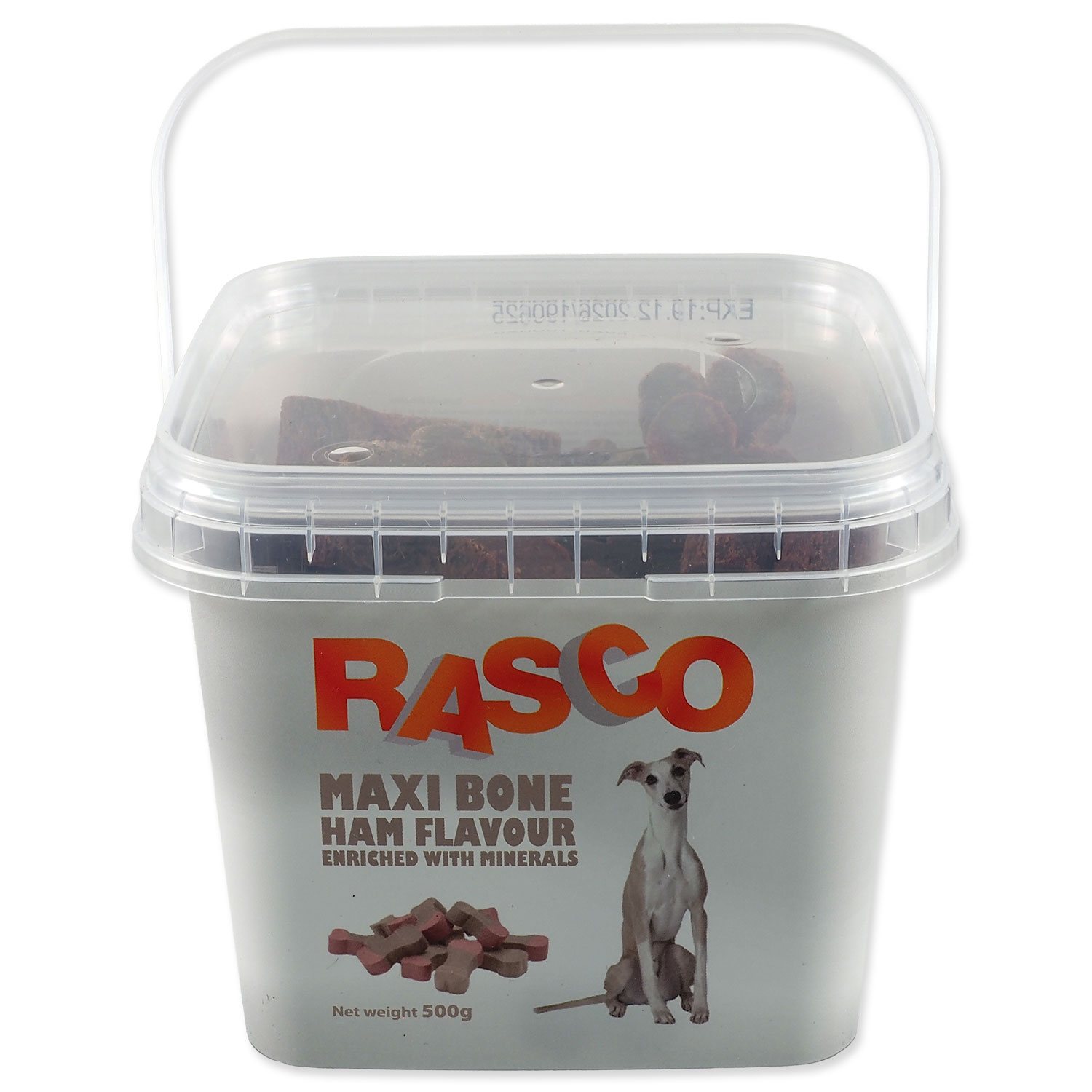 Pochoutka Rasco kalciová kost se šunkou 6cm 500g-KS