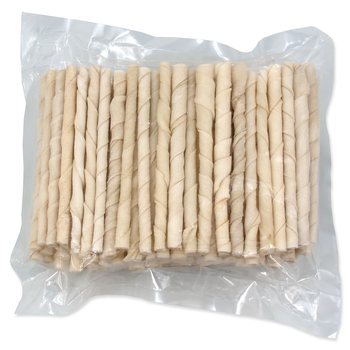 Pochoutka Rasco tyčinka bůvolí kroucené bílá 12,5 cm 100ks -KS