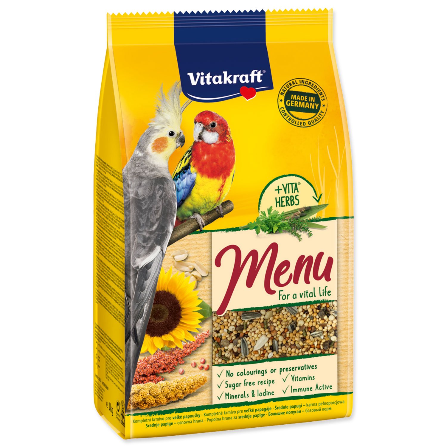 Krmivo Vitakraft Vital menu korela a střední papoušek 1kg-KS