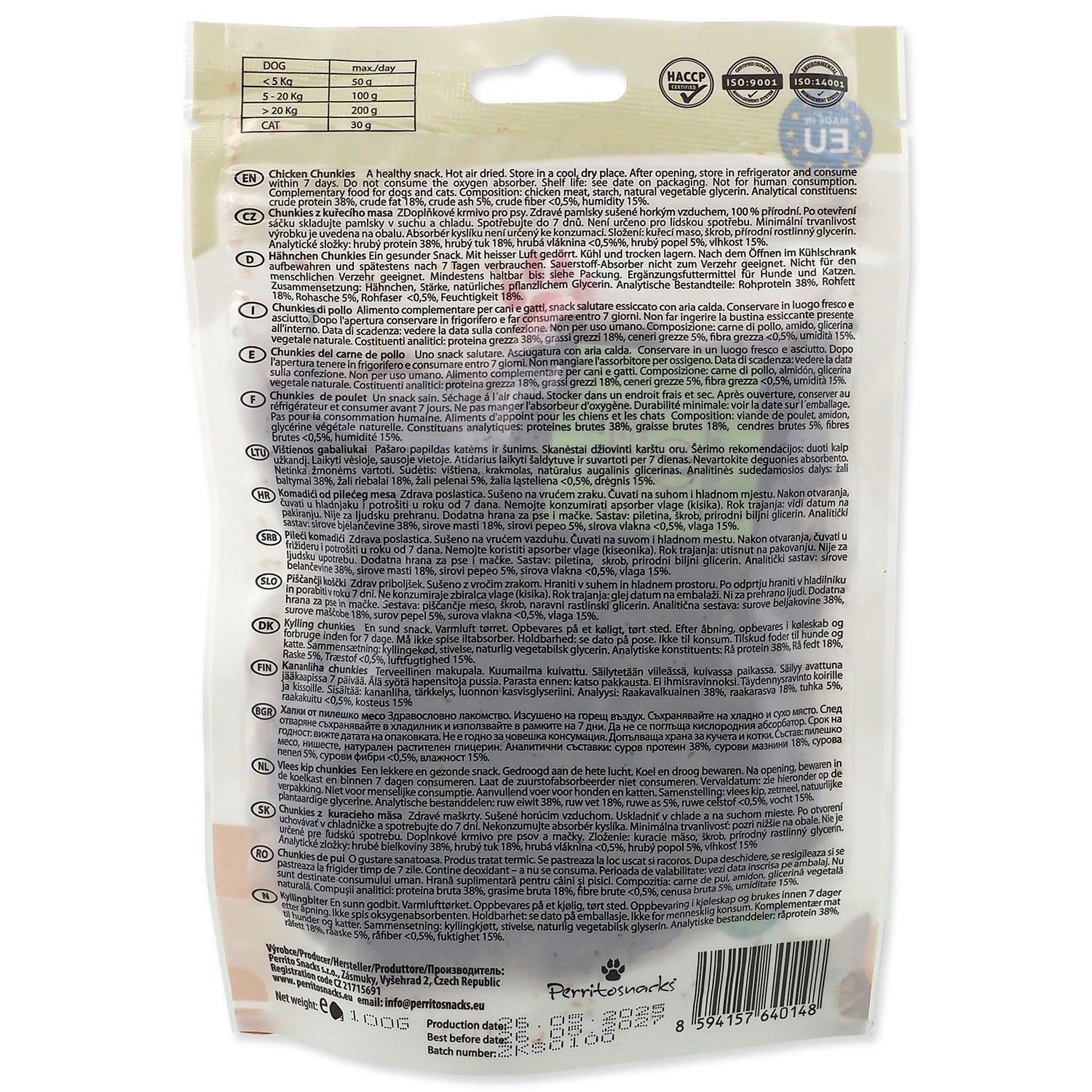 Pochoutka Perrito kuřecí kousky 100g-KS