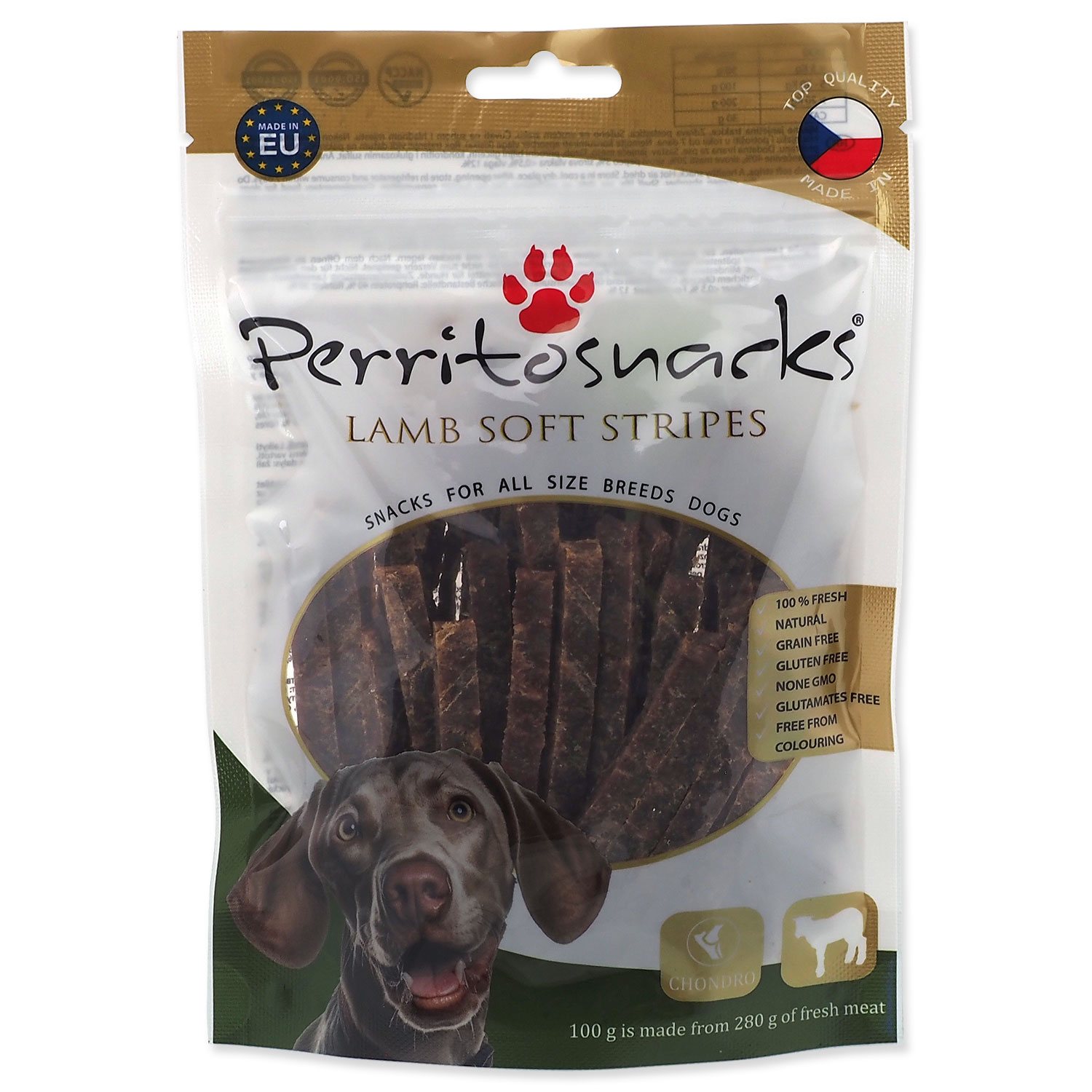 Pochoutka Perrito jehně, měkké proužky 100g