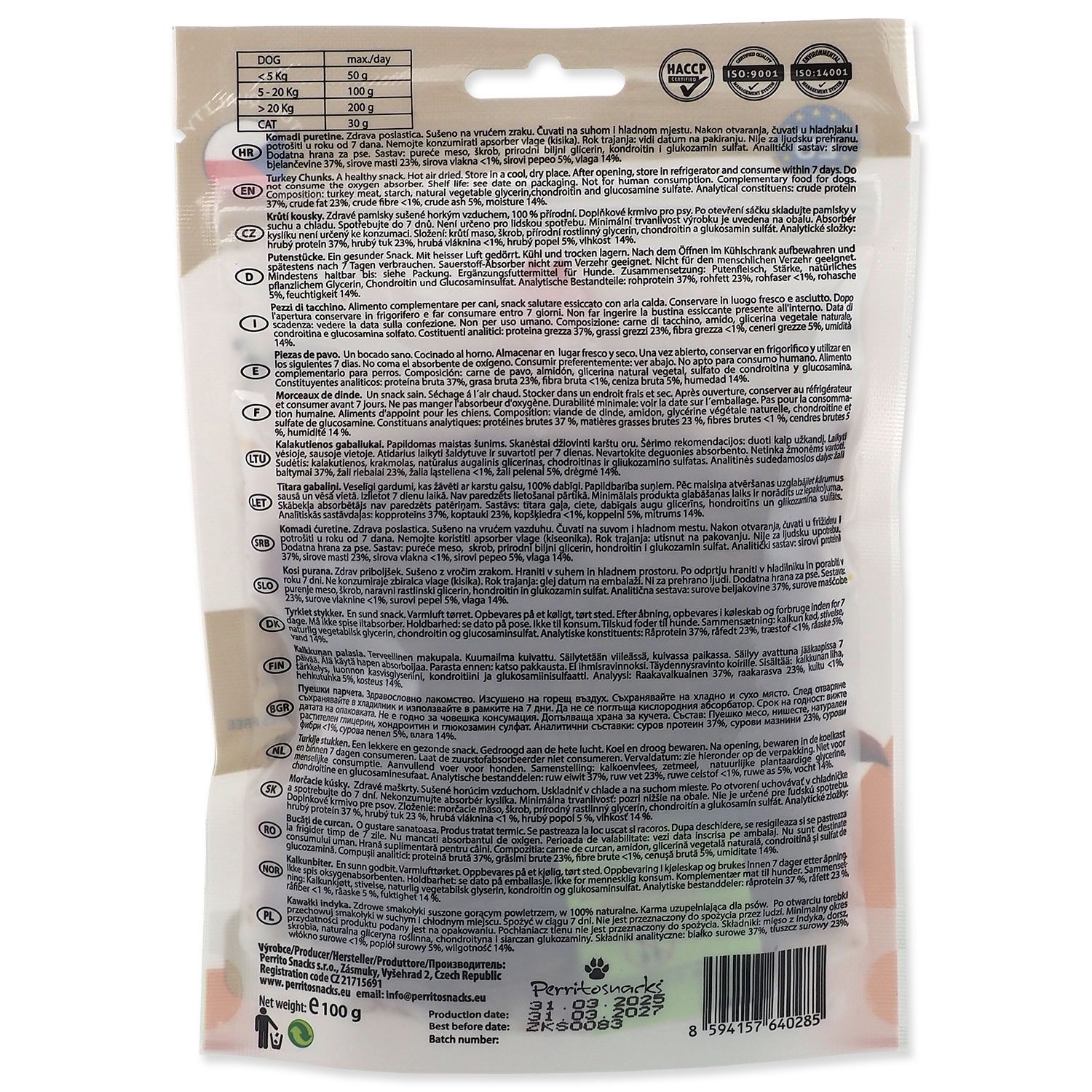 Pochoutka Perrito krůtí kousky 100g-KS