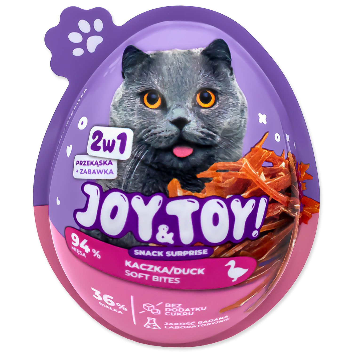JOY&TOY Surprise egg + Snack pro kočky MIX /18/
