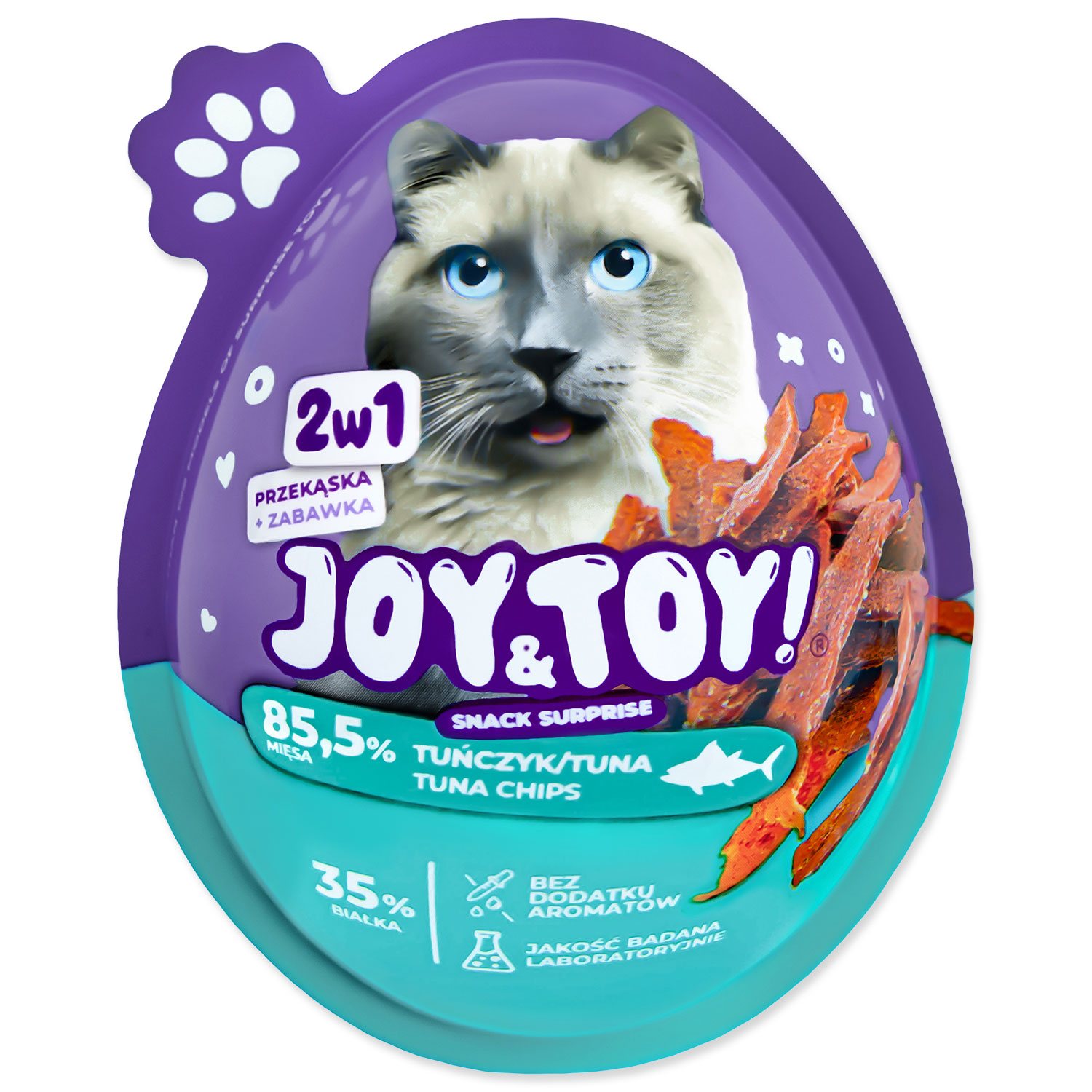 JOY&TOY Surprise egg + Snack pro kočky MIX /18/