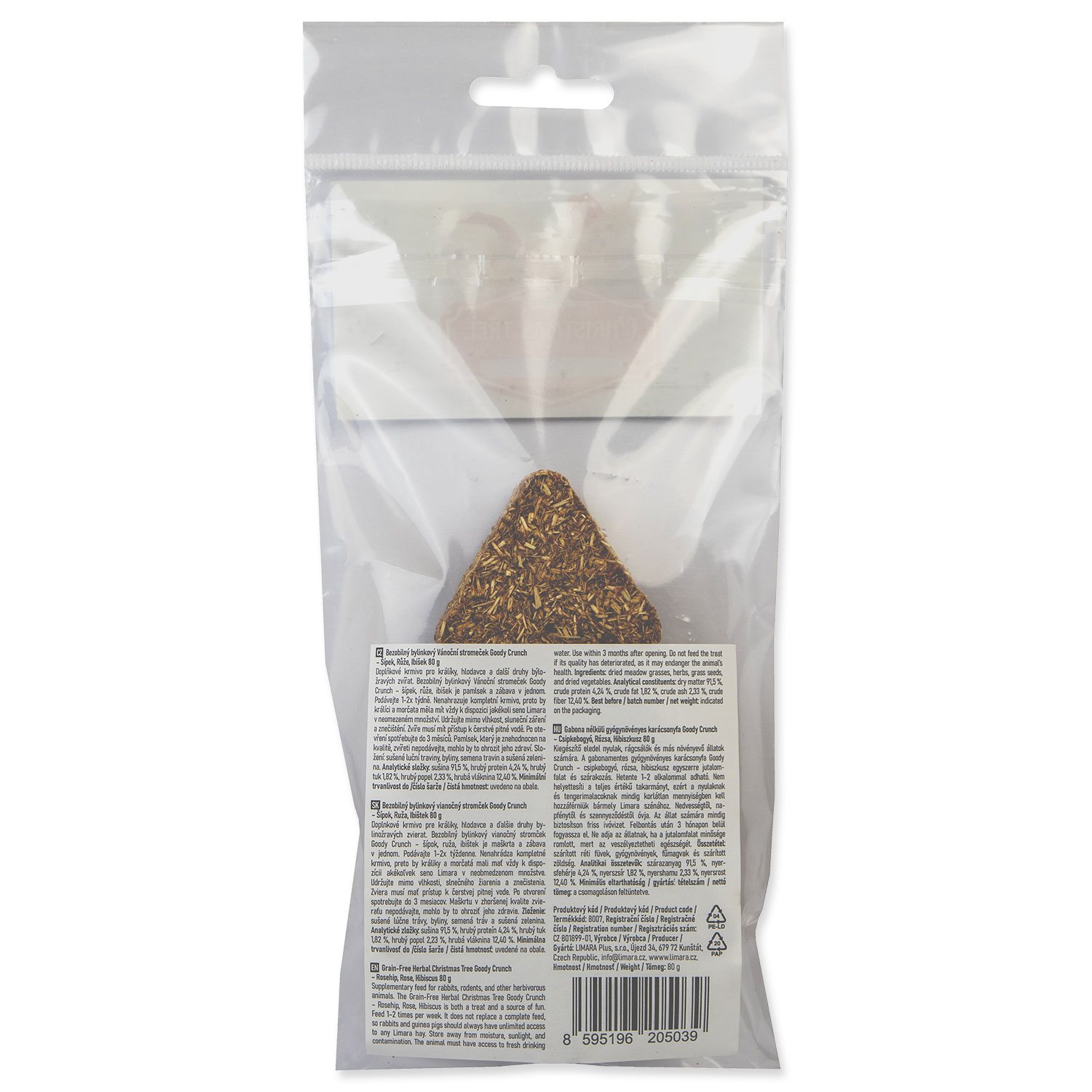 Pochoutka Limara Goody Crunch stromeček Vánoční, šípek, růže a ibišek 80g-KS