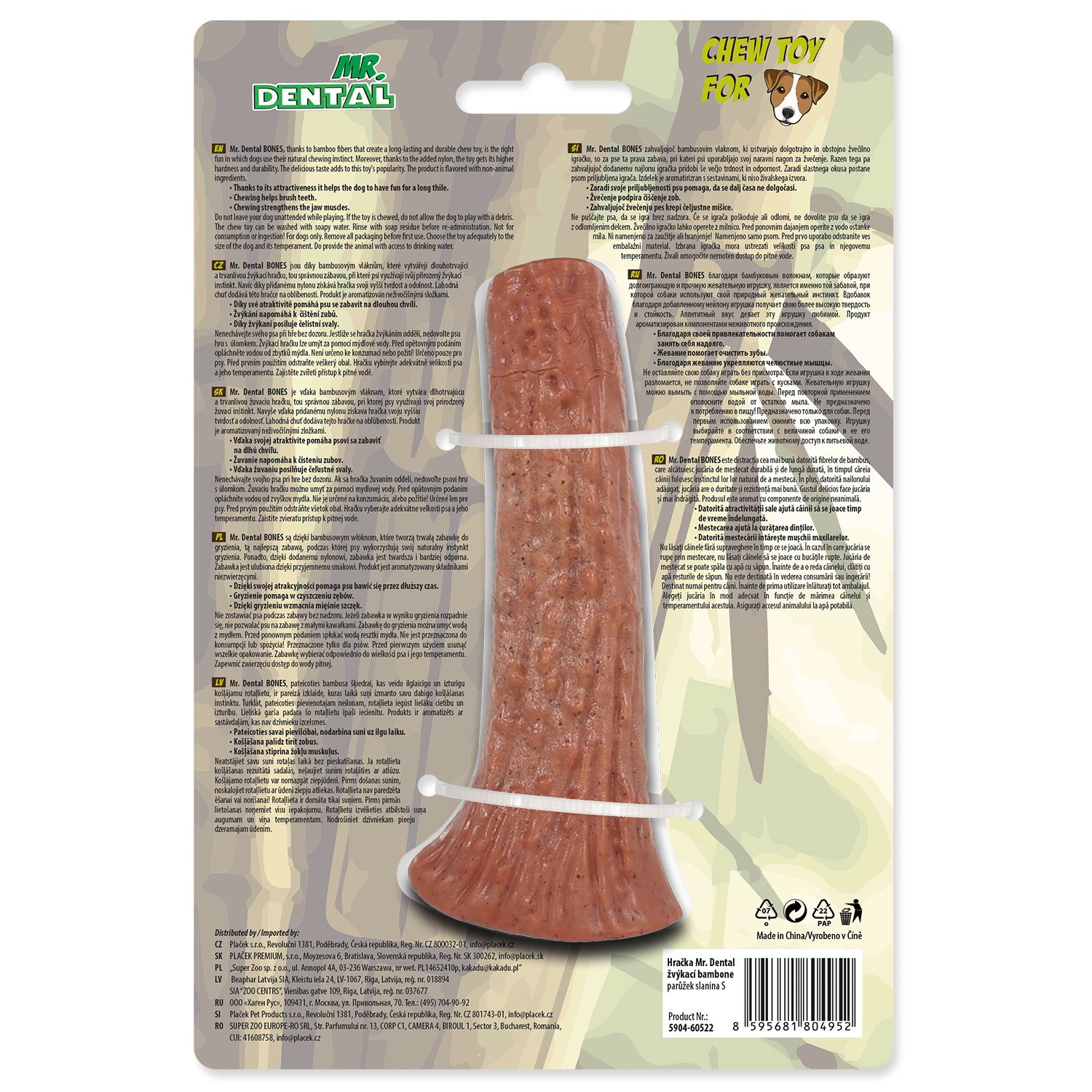 Hračka Mr. Dental žvýkací bambone parůžek slanina S-KS