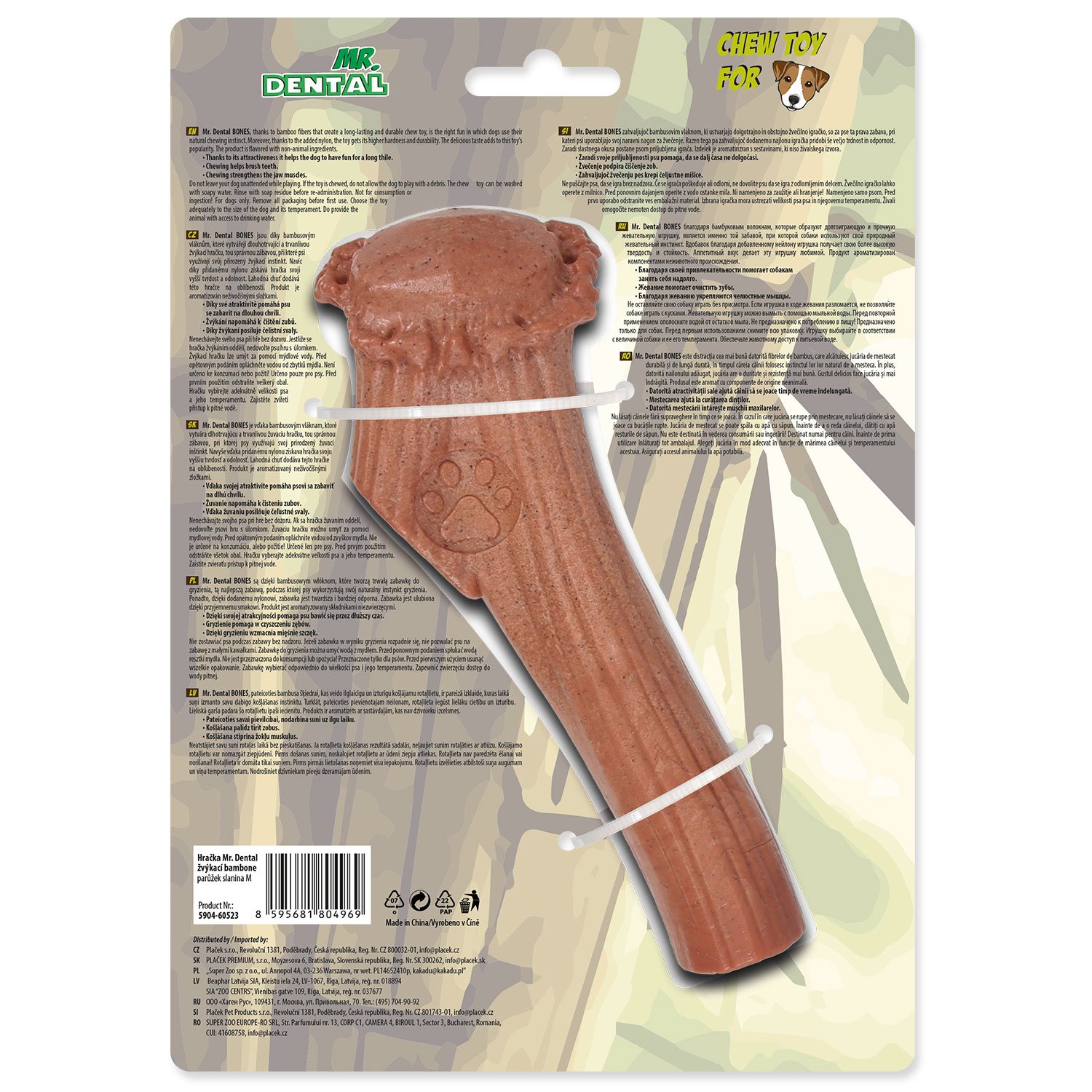 Hračka Mr. Dental žvýkací bambone parůžek slanina M-KS